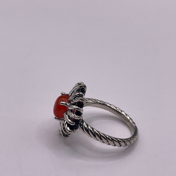 David Yurman Starburst Silver Ring with Red Carnelian - Picture 4 of 9